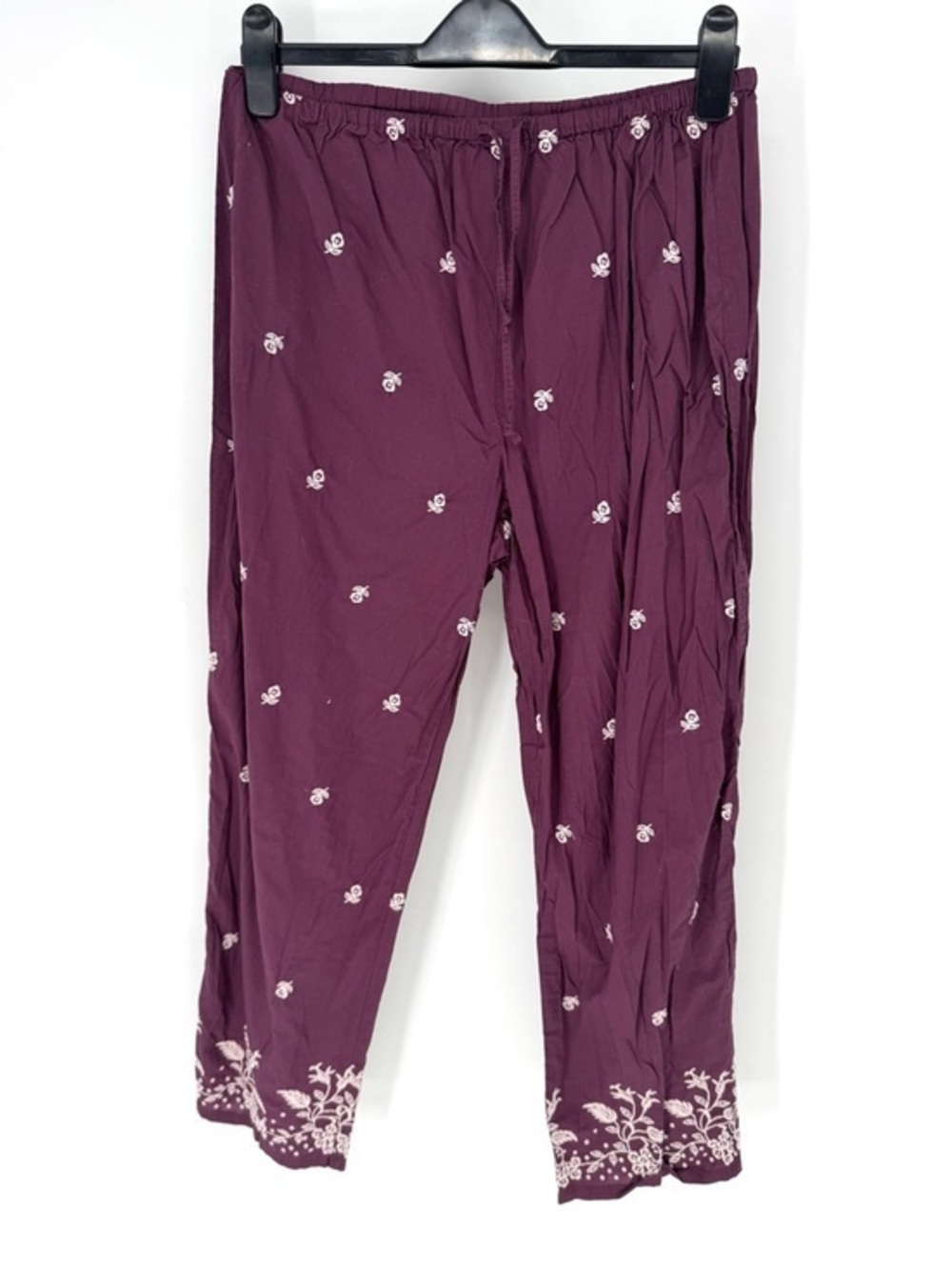 Victoria's Secret whimsical embroidered festival Plum/Purple pants- Medium